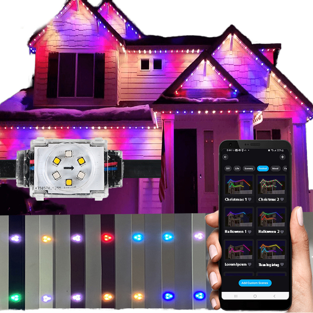 Smart App Controlled RGBW Pixel LED Point Lights 30mm Warm White IP68 Hot Sale for Landscape Christmas Holiday