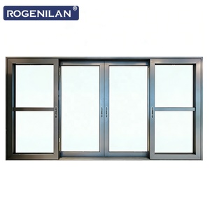ROGENILAN Puerta Corredera de Vidrio para Patio Exterior Minimalista de Aluminio, Resistente a Huracanes, con <span class=keywords><strong>Doble</strong></span> Acristalamiento Low-E - Product Image 5