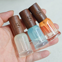 Flacon d'échantillon de parfum en verre de 8 ml haut de gamme avec bouchon en bois naturel gravé, pour huiles essentielles, marque privée