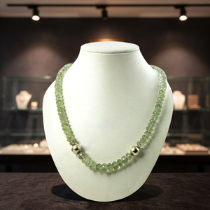 Collier élégant en perles de cristal vert pour femme, plaqué or, style vintage, pièce de mode pour anniversaire - Product Image 3