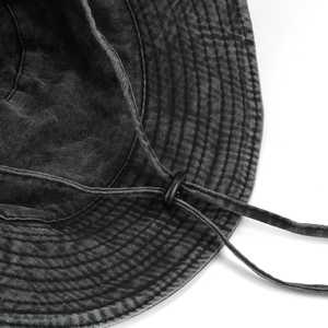 Retro lavado occidental Denim pareja al aire libre montañismo sombrero de cubo ala grande sombrero de pescador lazos lisos para hombres mujeres para pesca - Product Image 4