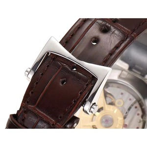 Montre décontractée pour homme de luxe tendance haut de gamme avec boîtier en acier inoxydable, bracelet en cuir véritable, mouvement automatique, cadran à aiguilles, résistante à l'eau - Product Image 6