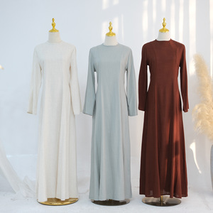 Robe décontractée unie en polyester à manches longues et col rond avec bretelles, grande taille, pour mariage, printemps, été, automne LR941 - Product Image 1