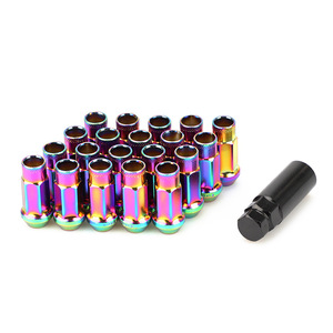น็อตล้อ M12x1.5 อลูมิเนียมอัลลอยด์หลากสี น็อตล้อรถยนต์อเนกประสงค์ พร้อมซ็อกเก็ตสำหรับการปรับปรุงและอัปเกรด - Product Image 2