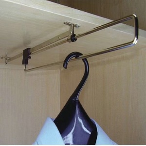<b>Wardrobe</b> <b>Hanging</b> Rod Ceiling Mount Single Damper Track Detachable Cold Rolled Steel <b>Wardrobe</b> Hardware - Product Image 1