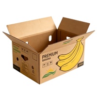 Op maat gemaakte geventileerde golfkartonnen bananenverpakking voor export, ecologisch recycleerbare fruitverpakking met aangepast logo