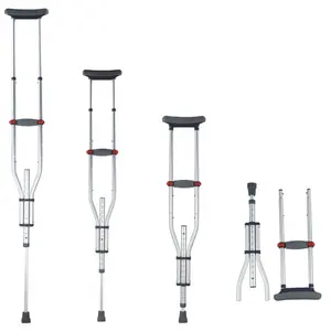 Seguridad hospitalaria altura ajustable aluminio 3 en 1 muletas bastón ajustable para caminar muleta para ancianos