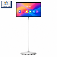 BOLAN Afficheur numérique Android Full HD 32 pouces avec CMS intégré, support roulant, écran tactile capacitif 10 points, Wi-Fi, pour centre commercial