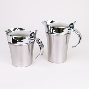 Pichet à sauce extra large isolé en acier inoxydable à double paroi Saucière électrique avec couvercle Récipient alimentaire pour cuisine - Product Image 5