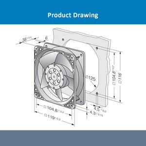 พัดลมระบายความร้อนอุตสาหกรรม ebm-papst รุ่น 4650N สำหรับตู้ควบคุมอุปกรณ์อุตสาหกรรม - Product Image 4