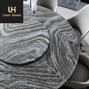 Juego de mesas y sillas de comedor redondas para restaurante italiano de hotel de lujo, mesa de comedor superior de mármol con <span class=keywords><strong>Lazy</strong></span> <span class=keywords><strong>Susan</strong></span> - Product Image 4