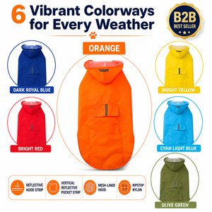 Impermeable para Perros con Capucha y Protección Abdominal, Chaqueta Reflectante para Corgi, Teddy y Perros Medianos y Grandes, para Exteriores - Product Image 4