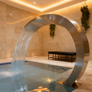Cascade moderne <span class=keywords><strong>pour</strong></span> piscine, <span class=keywords><strong>d</strong></span>éversoir <span class=keywords><strong>d</strong></span>'<span class=keywords><strong>eau</strong></span>, <span class=keywords><strong>lame</strong></span> <span class=keywords><strong>d</strong></span>'<span class=keywords><strong>eau</strong></span> <span class=keywords><strong>pour</strong></span> piscine extérieure, <span class=keywords><strong>fontaine</strong></span> <span class=keywords><strong>pour</strong></span> aménagement paysager de villa - Product Image 3