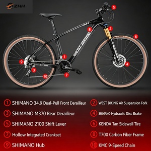 Bicicleta de Montaña de Fibra de Carbono, 27 Velocidades, Suspensión de Aire, para Hombre y Mujer, A038 - Product Image 5