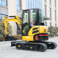 Envío Gratis Mini Excavadora de 3.5 Toneladas y 2 Toneladas con Motor Diésel Kubota, Nueva Excavadora China, Excavadora de Orugas, Mini Excavadora con Certificación CE para Uso Agrícola
