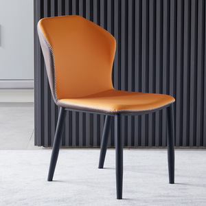 <span class=keywords><strong>Sedie</strong></span> da Pranzo Ergonomiche con Imbottitura in Schiuma ad Alta Densità, Schienale Confortevole, Rivestimento in <span class=keywords><strong>Ecopelle</strong></span> e Gambe in Metallo - Product Image 6