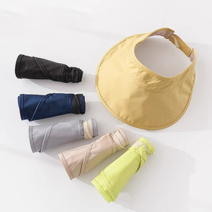 <b>Summer</b> Large Brim UV Resistant Sun <b>Hat</b> Women's Foldable Quick Drying Empty Top <b>Hat</b> Girls Outdoor Travel Beach <b>Hats</b> - Product Image 1