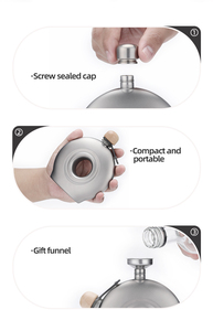 ขวดวิสกี้ไทเทเนียมขนาด180มล. กระติกน้ำพกพากันรั่วขวดเล็กมากพร้อมฝาเกลียวและกรวยเท - Product Image 6