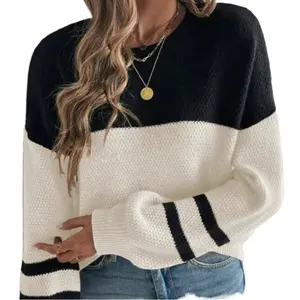 Autumn And Winter Women's Forest Style Lazy Style Short Sweater Long Sleeved Loose Knit Bottom Top