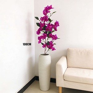 זר פרחי בוגנוויליה מלאכותיים על גבעול בודד ופרחי קשת |   עיצוב חתונה |   סידור אגרטל - Product Image 1