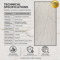 Dalle de quartz Calacatta translucide de 20 mm pour plan de travail de cuisine, dalle de quartz artificiel résistante aux rayures