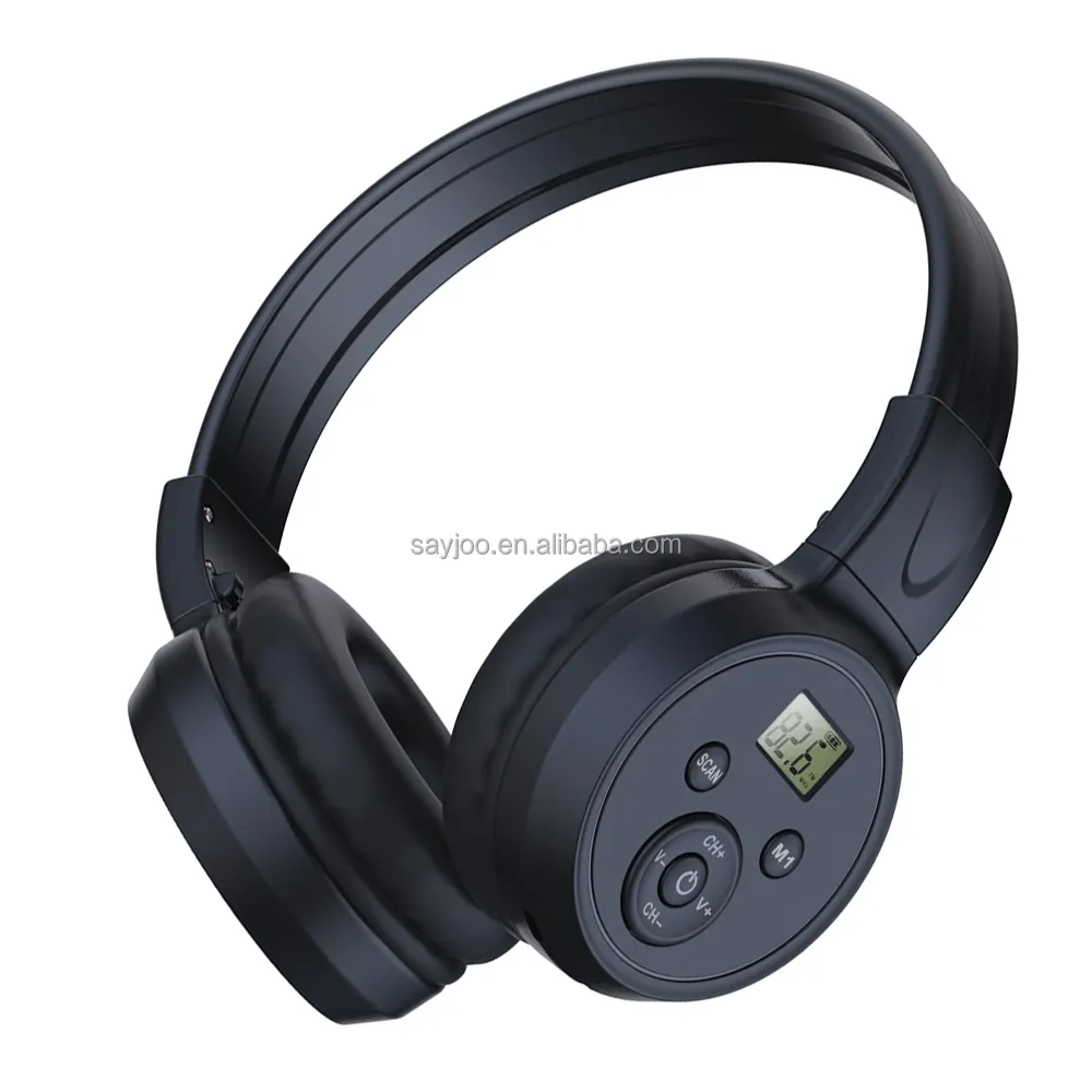 Şarj edilebilir ve taşınabilir kişisel FM radyo kulaklıklar Walkman kablosuz kulaklık FM radyo kulak kulaklık toplantı FM alıcı