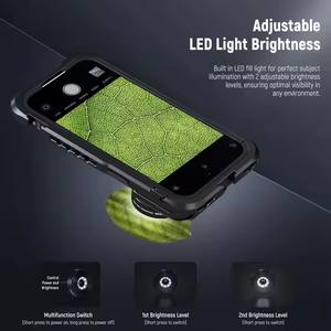 45X microscopio del <span class=keywords><strong>telefono</strong></span> ricaricabile Close Up obiettivo Zoom W 50mah batteria per iPhone Samsung gabbia con 17mm adattatore per obiettivo - Product Image 3