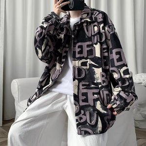 Camisa Unisex de Manga Larga, Holgada y Versátil, con Estampado de Grafiti Juvenil, Estilo Casual, para Otoño, Dropshipping, One Piece - Product Image 3