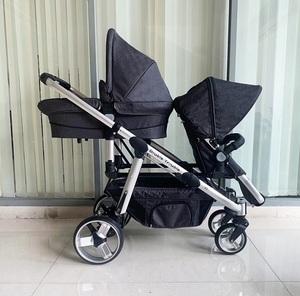 Hội nghị thượng đỉnh mới bán buôn chăm sóc trẻ sơ sinh hai chỗ ngồi phía trước và trở lại mạnh mẽ nhôm một bước phanh sang trọng 3 trong 1 Twin TANDEM xe đẩy em bé - Product Image 3
