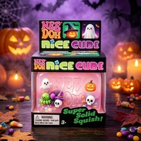 Nouveaux cubes squishy Kawaii de Noël avec ornements bonhomme de neige, jouets anti-stress doux pour Halloween, jouets fidget à remontée lente pour Noël