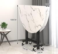Tréteau d'extérieur 5 pieds placage de traiteur Table pliante ronde mobile avec roues