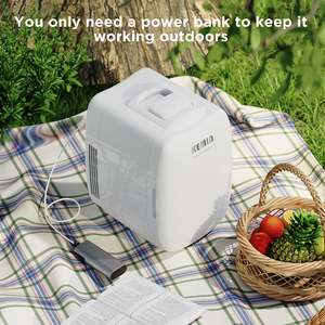 Mini enfriador y calentador <span class=keywords><strong>Frid</strong></span> negro portátil de 6L con adaptador de coche de 5V para acampar, mesa de centro, otras actividades al aire libre - Product Image 5