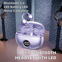 Headset Bluetooth M97 Sports Baru dengan Indikator Baterai LED dan Tampilan Daya Terbuka, Desain Klip Telinga Pribadi, Konduksi Udara OWS