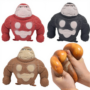 Jouet à presser amusant Singe Gorille en TPR pour soulager le stress, jouet sensoriel de décompression, nouveauté, jouet farfelu pour enfants et adultes - Product Image 2