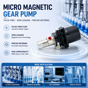 High Temperature Fluid Brushless DC Magnetic Drive Micro Gear Pump for medical equipment Chemical Dosing Precision Metering - Product Image 1