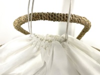 Sac de plage en paille fait à la main pour femmes, accessoire de mode avec housse en dentelle, sacoche cadeau de mariage