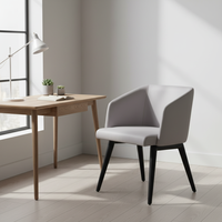 Chaise minimaliste à dossier incurvé OEM ODM en gros, siège géométrique robuste pour villa de luxe, salle à manger, bureau