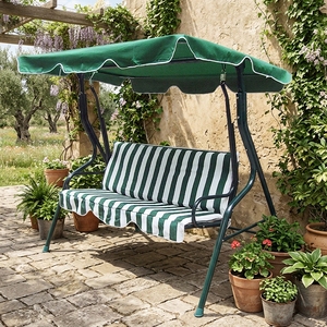 Lit de jardin robuste pour 3 personnes, mobilier d'extérieur imperméable avec auvent réglable pour patio et resort, OEM - Product Image 1