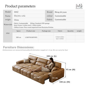 Bộ ghế sofa biệt thự thông minh có thể kéo dài, không cần khoảng trống tường, da thật, điều khiển điện, đa năng, có chức năng giường ngủ - Product Image 5