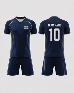 Ensemble de maillots de football personnalisés avec nom et numéro, manches courtes, respirant, séchage rapide, uniforme d'équipe de football, impression par transfert thermique - Product Image 4