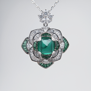 FYXL1164 Luxurious, Lively, Exquisite, and Elegant Large <b>Floral</b> Design Green Pendant - Product Image 4