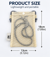 Pochette de rangement en maille personnalisée OEM avec cordon, mini pochette en maille à bandoulière pour téléphone portable et petits objets