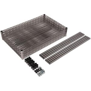 Alera ALESW504824BA Kit de estanterías de alambre, diseño moderno plegable de metal y plástico para almacenamiento en cocina o garaje, color negro antracita - Product Image 2