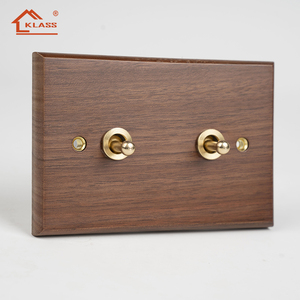 Enchufe de Pared de Madera de Nogal Estándar Estadounidense <span class=keywords><strong>KD5</strong></span>, Interruptor de Palanca de Latón, Estilo Retro, Tomacorriente Eléctrico de 16 A con 2 Puertos USB, 220-250 V - Product Image 1