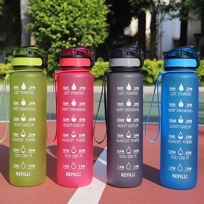 Water Bottle That Tracks Water Intake 900ml BPA-Free Water Bottle W/Straw, Time Markings, Flip Cap, Drop-Proof, Gym-Ready (Pink Hydro Cell Water Bottles