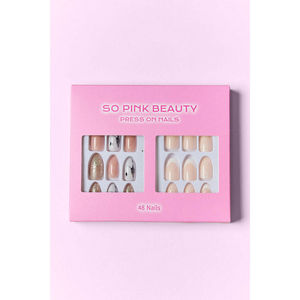 W2B così rosa bellezza di alta qualità personalizzato stampa su Nails Set 2 confezioni in plastica ABS a forma di mandorla corta con punte lunghe - Product Image 2