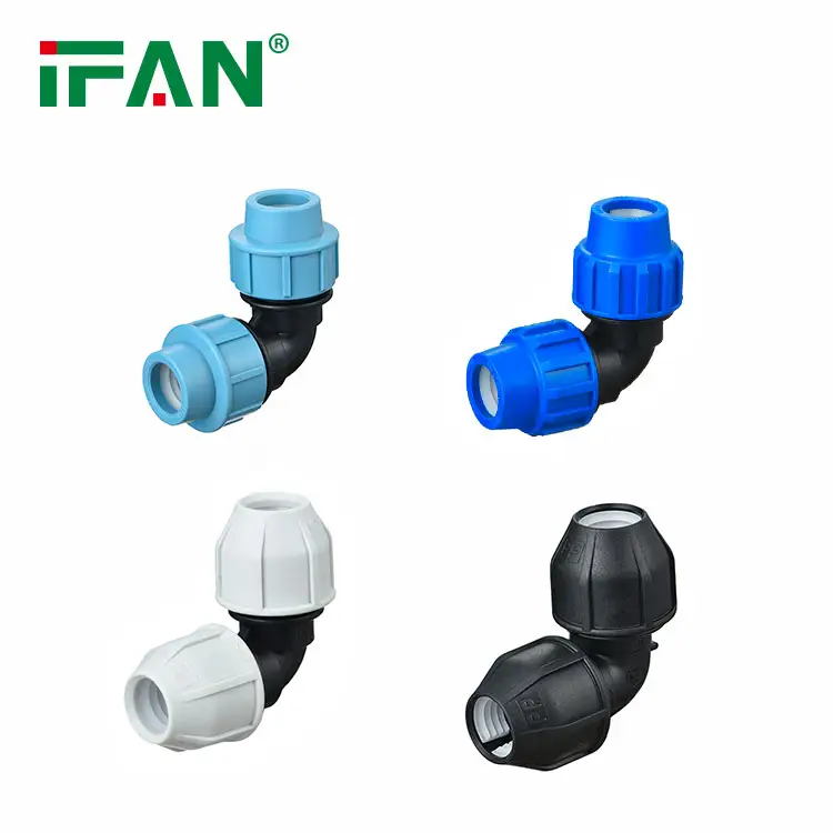 PN16 yüksek basınç kaplin dirsek Tee uç kapağı çapraz HDPE dirsek 20mm 25mm 32mm HDPE parçaları sulama parçaları