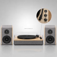 Lecteur de disques vinyles ELETREE 3 vitesses avec bras semi-automatique et haut-parleurs externes