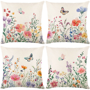 <span class=keywords><strong>Funda</strong></span> de Cojín Decorativa con Estampado Floral para el Hogar, <span class=keywords><strong>Funda</strong></span> de Cojín de Poliéster para Sofá, Uso en Hoteles Amity Square - Product Image 1