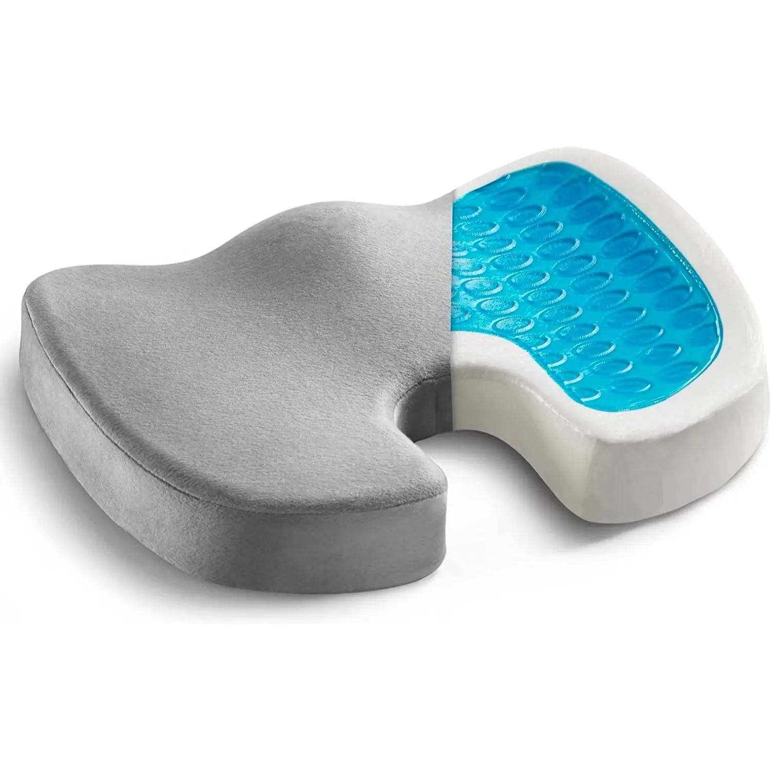 Gel Enhanced Seat Cushion Non-Slip Orthopedic Gel & Memory Foam Coccyx Cushion for Tailbone Pain - Office Chair Car Seat Cushion